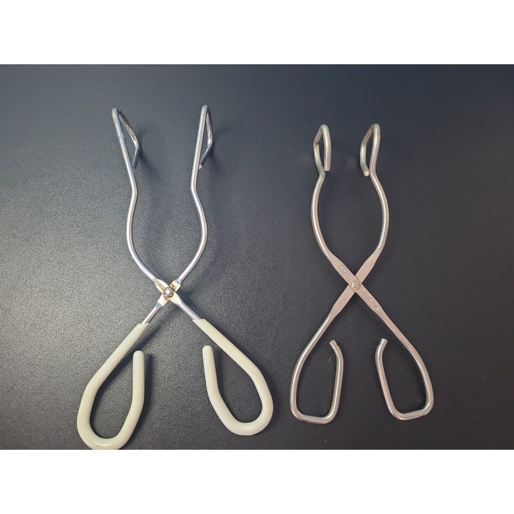 Lot of 2 VINTAGE KITCHEN UTENSIL 7‎ 1/2" LONG VAUGHAN PATENT APP FOR METAL TONGS